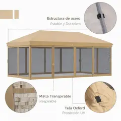 GENERICO - Toldo Mosquitero Exterior de Venta para Puerta y Ventana 585 x 295 x 270 cm Beige