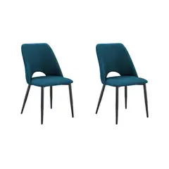 VIRTUAL MUEBLES - Set de 2 Sillas Urban Color Azul con Espaldar y Diseño Moderno