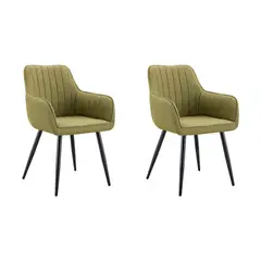 VIRTUAL MUEBLES - Set de 2 Sillas Neo Color Verde con Espaldar y Diseño Moderno