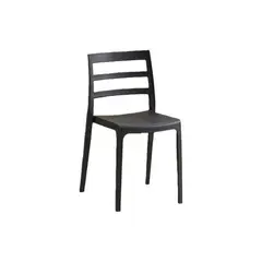 VIRTUAL MUEBLES - Silla New York Negro con Espaldar En Líneas y Diseño Minimalista
