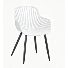 VIRTUAL MUEBLES - Silla Victoria Blanco con Espaldar Minimalista y Diseño Moderno