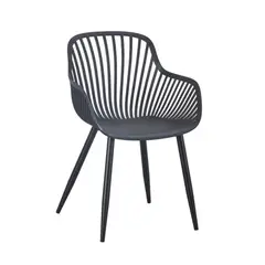 VIRTUAL MUEBLES - Silla Victoria Negro con Espaldar Minimalista y Diseño Moderno