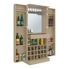 RTA DESIGN - Bar Malbec Con Espejo Alto 175x75x42 Rta Madera Natural