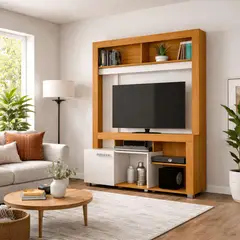 MUEBLES 2020 - Centro de Entretenimiento para Tv Hasta 50" Flag Canela/blanco Apagado