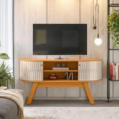 MUEBLES 2020 - Mesa para Tv 55" Atlas Canela/blanco Apagado