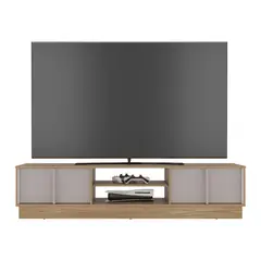 VIRTUAL MUEBLES - Mesa para Tv Caobe Fresno Europeo y Capri para Televisor de Hasta 75 Pulgadas con Cuatro Puertas
