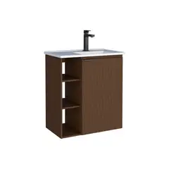 MULTIMUEBLES - Mueble Para Bano Hortencia con Lavamanos 70 x 62 x 36 Cm Café Oscuro