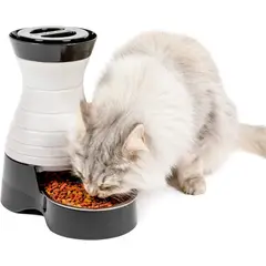 PETSAFE - Comedero para Gato Blanco y Negro 907 g Con Dispensador por Gravedad