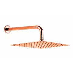GRIFOS CENTER - Regadera Ducha Cuadrada 25cm Oro Rosa+tubo