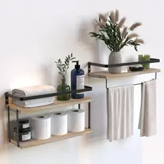 undefined - Repisa flotante de madera rústico 40 x 14,5 x 24,5 cm RICHER HOUSE