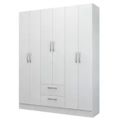 AKIVOY - Closet Armario Essence 6 puertas y 2 cajones Color Blanco