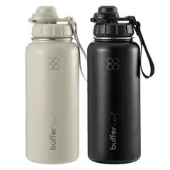undefined - Termo Botella Agua Térmica Acero Inoxidable Buffer + 4 Tapas