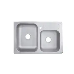 SOCODA - Lavaplatos para Empotrar Doble Tanque 84x56 cm Acero Inoxidable