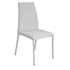 HOGAR VENECIA - Silla para Comedor Tapizada en Cuero Sintético Blanca