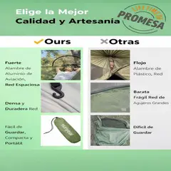 SUNYEAR - Hamaca de Nailon y Oxford Verde para 1-2 Personas 269x140 cm