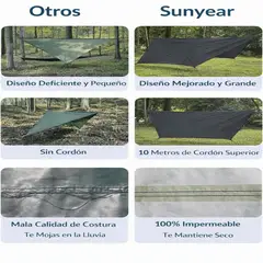 SUNYEAR - Hamaca de Nylon y Oxford para Una Persona de Doscientos Sesenta y Nueve Centímetros