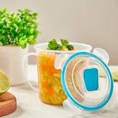 PERSAL - Mug Sopero Hermético Plástico 22 Onzas Transparente