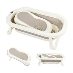 BEBESIT - Bañera Bebé Plegable Splash Con Termómetro y Soporte Antidesl Gris