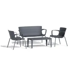 VIRTUAL MUEBLES - Sala de Exterior Paris Gris Oscuro