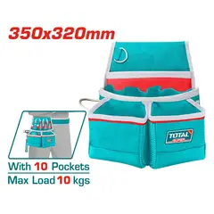 TOTAL TOOLS - Cinturón Delantal Portaherramientas 10 Bolsillos Max 10kg