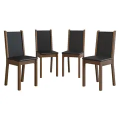 MADESA - Kit de 4 Sillas de Comedor 4290 Marrón/beige