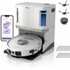 SHARK - Aspiradora Robot 2 en 1 Autovaciado 60 Días HEPA Autorrecarga Agua 30 Días Mopa Autolimpiante RV2820ZEWH