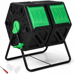 GO PLUS - Compostador Goplus de Doble Cámara 131 Litros Negro