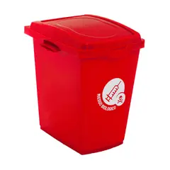NP - Caneca Plástica 27 Litros Rojo Riesgo Biológico con Tapa Vaivén