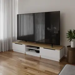 MUEBLES 2020 - Mesa para Tv 98" Oslo Blanco almendra