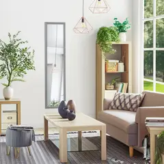 undefined - Espejo Colgar Onda Plata 30x120 Cm Gris