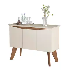 BERTOLINI - Mueble Bifé Aparador Oasis 80x110x41cm 3 Puertas En Mdp Beige Con Café