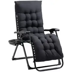 GENERICO - Silla Cama Asoleadora Plegable Negro Acero y Malla Transpirable