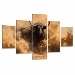 undefined - Lienzo Cuadro Moderno 5 Piezas Fuerza Animal 134x72cm