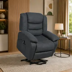 ELITE LIVING - Silla Reclinable Lift Eléctrica Tela Gris Plomo