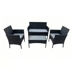 VIRTUAL MUEBLES - Sala de Terraza Mime Negro y Gris