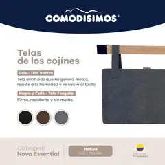 COMODISIMOS - Cabecero Sencillo Essential Gris 100