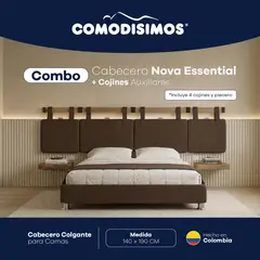 COMODISIMOS - Cabecero Doble Essential Cafe 140 + Complemento