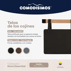 COMODISIMOS - Cabecero Essential Negro 180