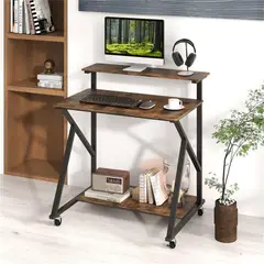 GENERICO - Escritorio Home Office Centro de Trabajo Café Rústico en Madera y Metal