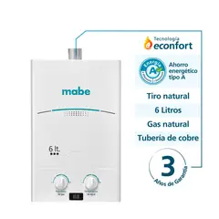 MABE - Calentador De Tiro Forzado 6 Litros