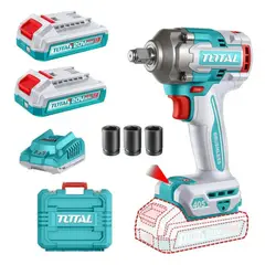 undefined - Pistola de Impacto Inalámbrica 1/2 Pulgada 20V 405 Nm Incluye 3 Copas 17 19 21 + 2 Baterías 1 Cargador Industrial Total Tools Utiwli2045