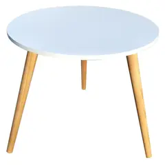 JUST HOME COLLECTION - Mesa Auxiliar Nórdica Circular Blanca