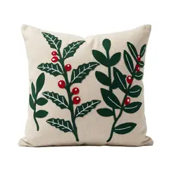 UNOXUNO - Cojín Decorativo Cuadrado 45x45 cm Navideño Elite 19 Navidad Crudo