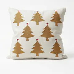 UNOXUNO - Cojín Decorativo Cuadrado 45x45 cm Navideño Elite 2 Navidad Crudo