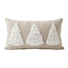 UNOXUNO - Cojín Decorativo Rectangular 30x50 cm Navideño Elite 11 Navidad Beige