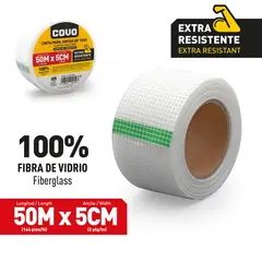 COVO - Cinta para Juntas de Yeso Adhesiva 50m x 5cm