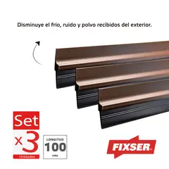 FIXSER - Kit De Bajo Puertas Pvc Marrón x 3Und