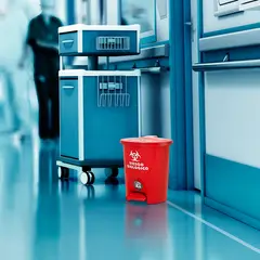 VANYPLAS - Caneca Plástica 4.5 Litros Rojo-Riesgo Biológico Con Pedal