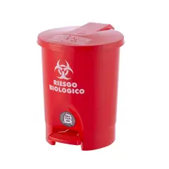 VANYPLAS - Caneca Plástica 4.5 Litros Rojo-Riesgo Biológico Con Pedal