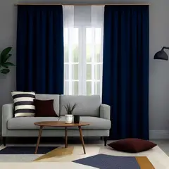 CASA BONITA - Set de 4 Cortina Jacquard + Velo 140x220 cm Azul